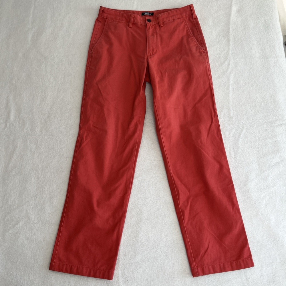 Lands' End Men's Chino 31x31 Rich Papaya/ Red, Traditional Fit
